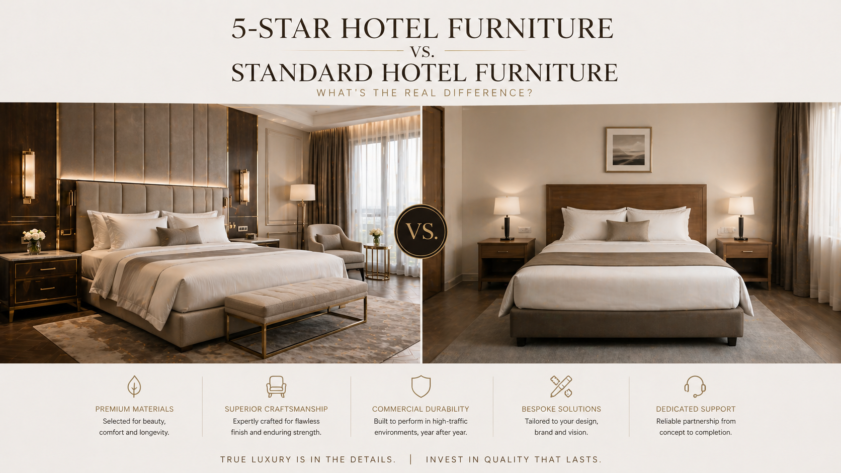 5-Star Hotel Furniture vs. Standard Hotel Furniture: What’s the Real Difference?